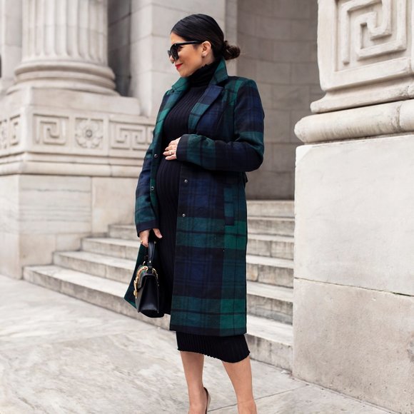 PLAID WRAP BELTED COAT - Picture 4 of 7